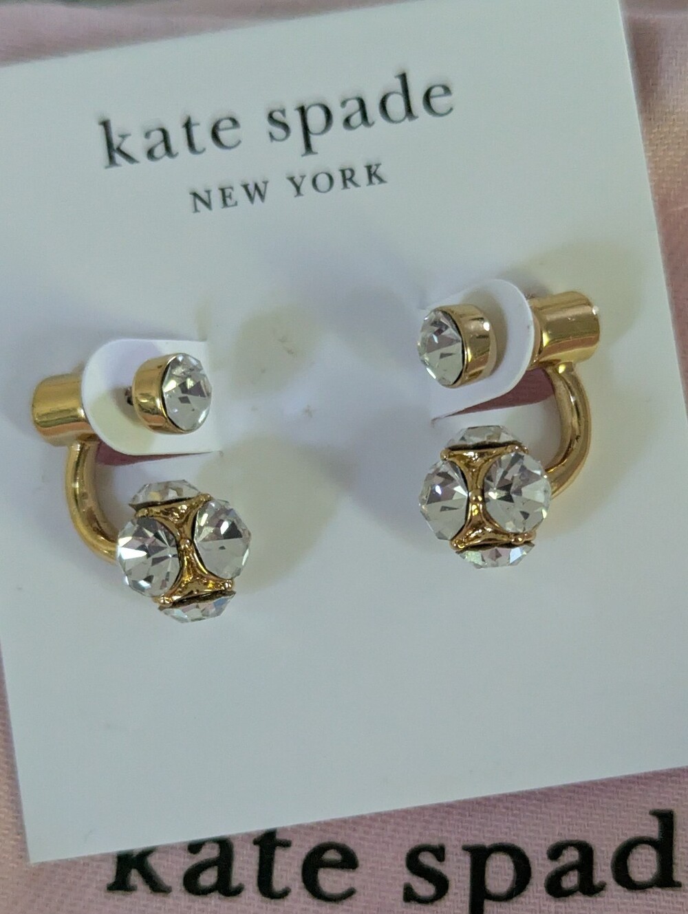 NWT kate spade Lady Marmalade Crystal Drop Earrings - Clear & Htf